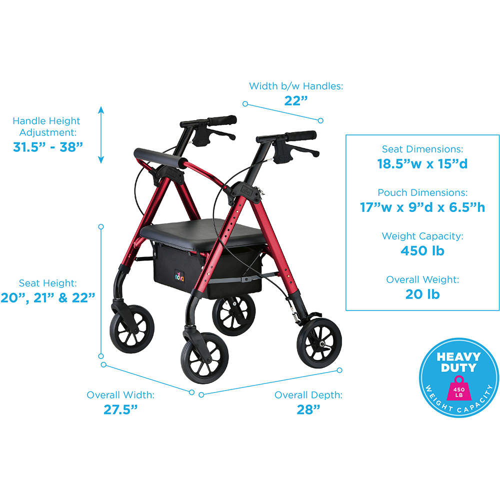 STAR HD ROLLATOR RED